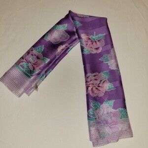 Lavender Scarf with Pink Roses 29" square